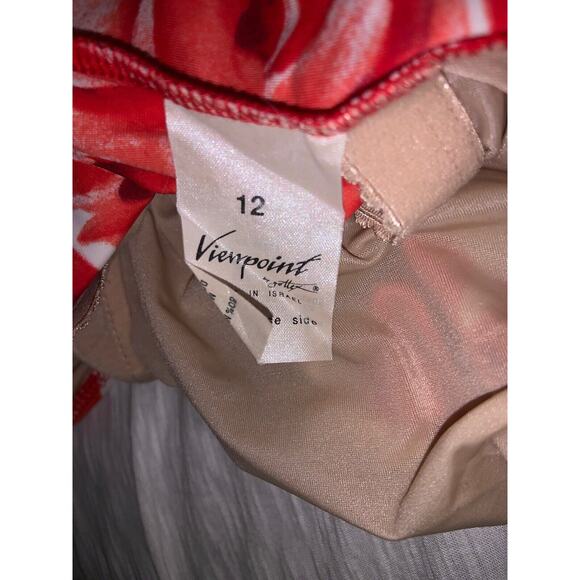GOTTEX VIEWPOINT White & Red Roses 1 Pc Cut Out Swimsuit Sz 12 NWT - Picture 7 of 8